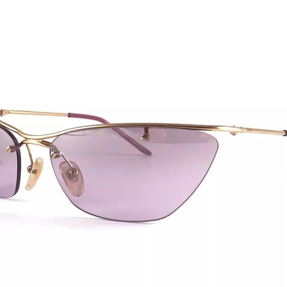 Christian Dior Flash Tinted Lens Sunglasses purple lavender semi rimless 90s